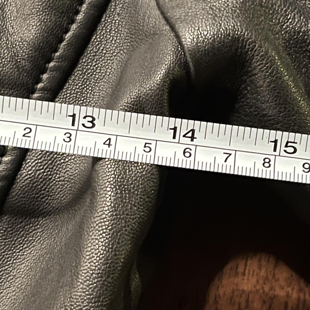 AllSaints Papin Biker Jacket Womens 0 Black Lamb Leather Moto Quilted Asym Zip - Picture 9 of 11